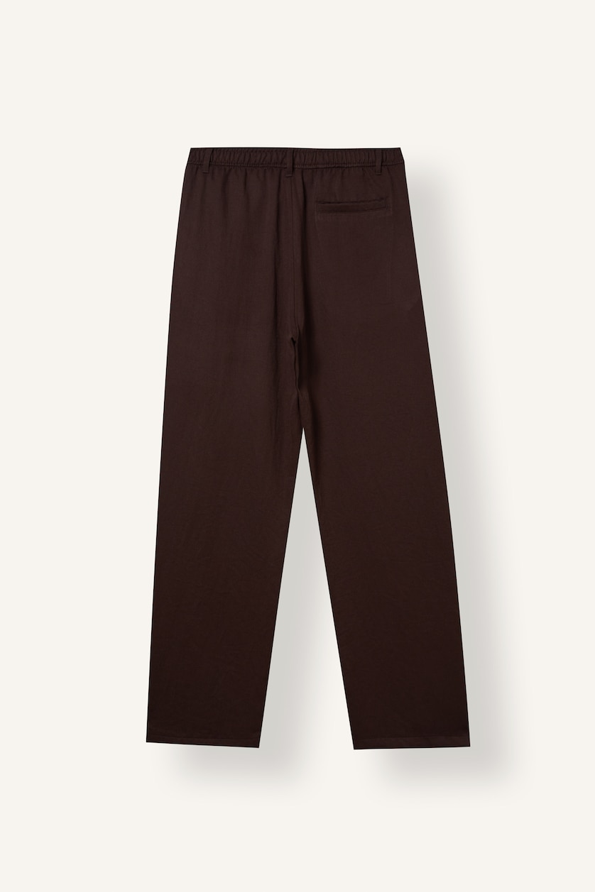 MAN Brown Elastic Band Relax Fit Trousers