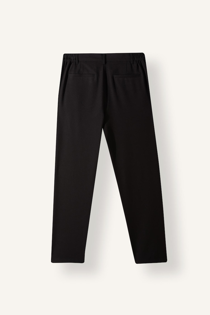 MAN Black Regular Fit Normal Waist Straight Leg Trousers with Pockets