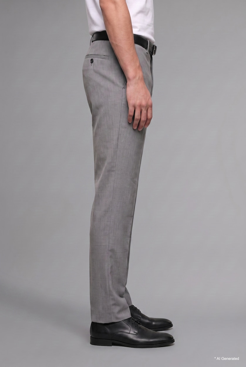 Erkek Gri Melanj Regular Fit Pantolon