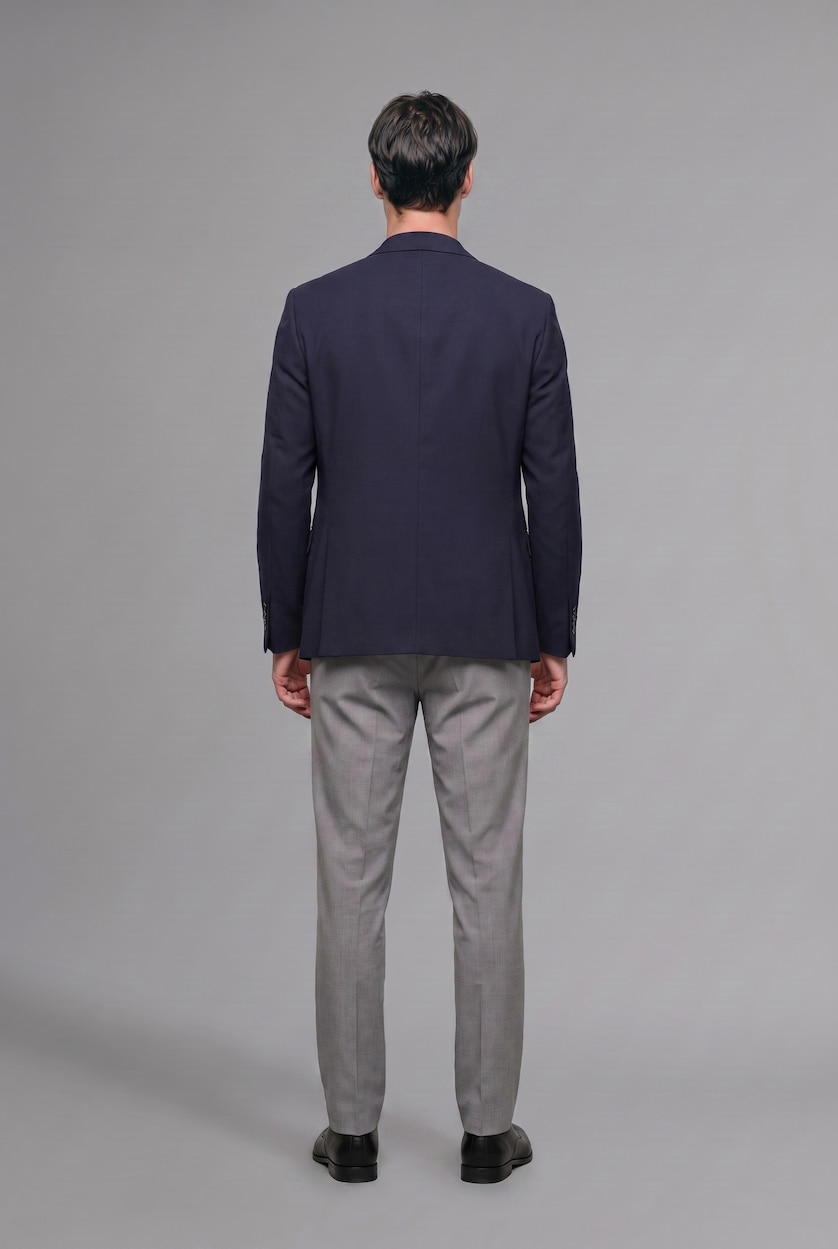 MAN Grey Melange Woman Regular Fit Straight Leg Normal Waist Pocket Trousers