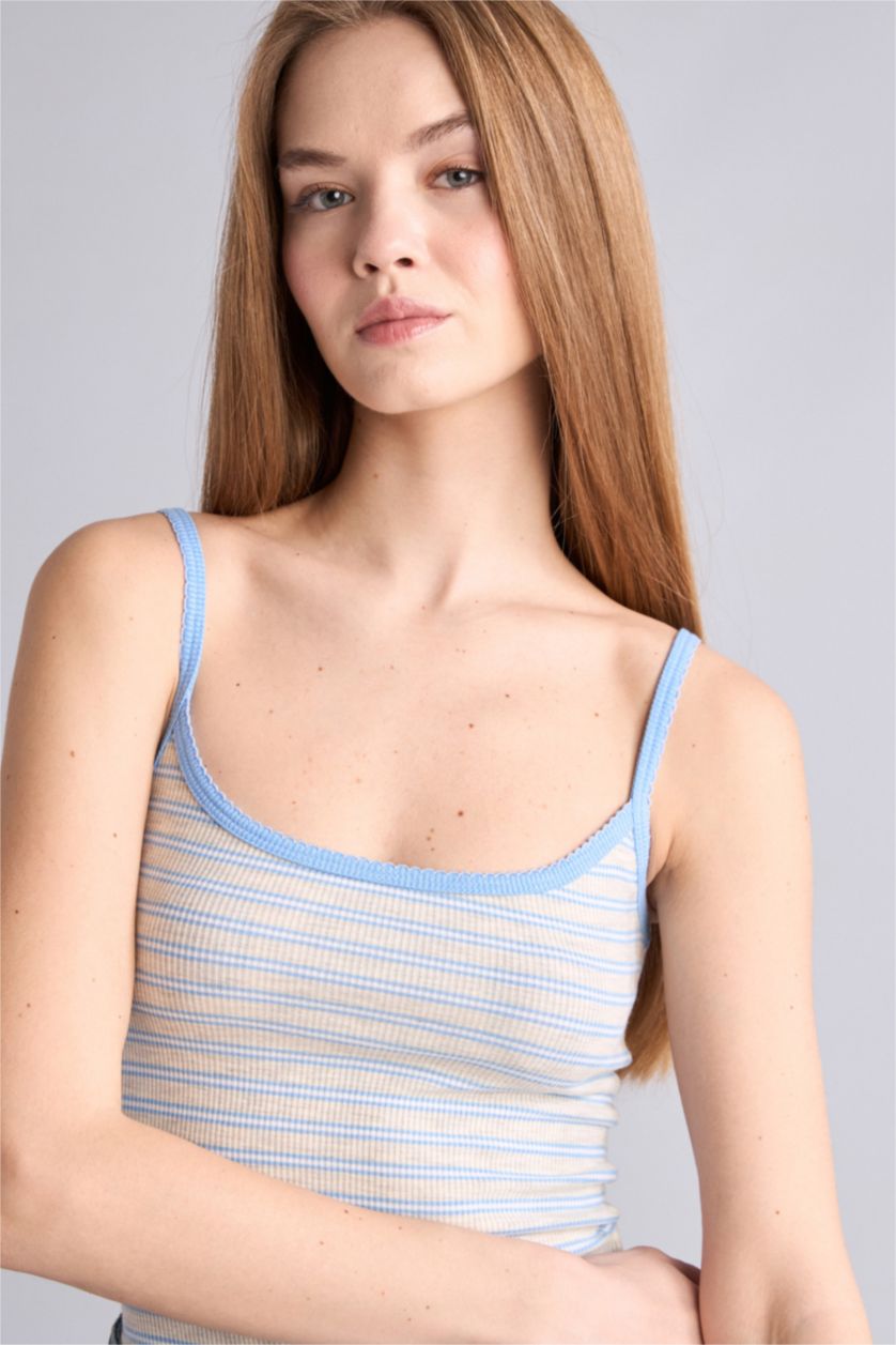 Kadın Gri Melanj Fitted Kaşkorse Atlet