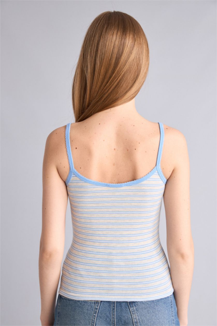 Kadın Gri Melanj Fitted Kaşkorse Atlet