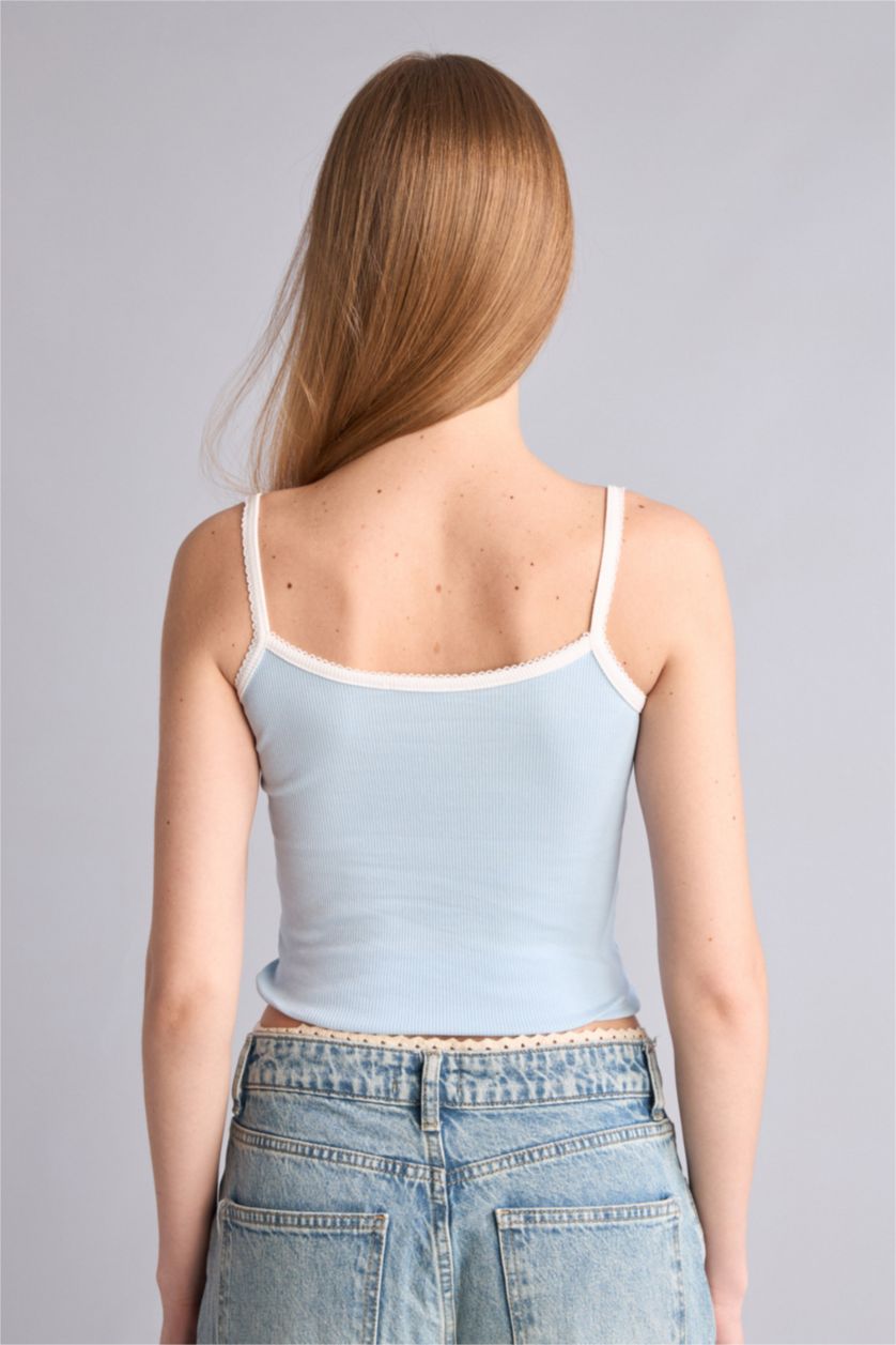 Kadın Açık Mavi U Yaka Ribana Atlet