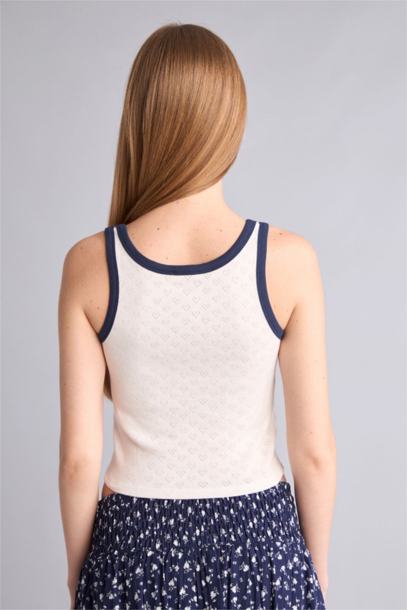 Kadın Kırık Beyaz Fitted Ribana Atlet