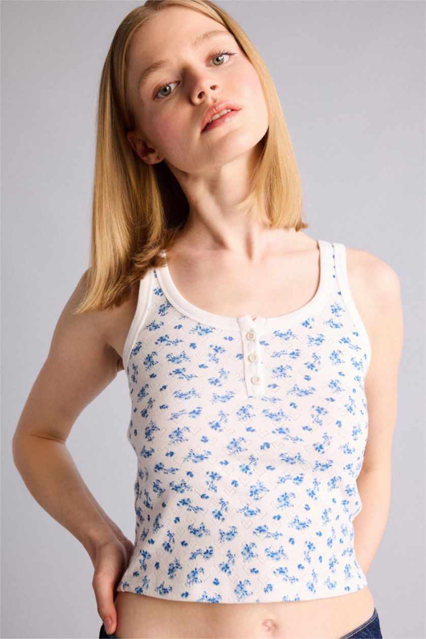 Kadın Kırık Beyaz Fitted Ribana Atlet