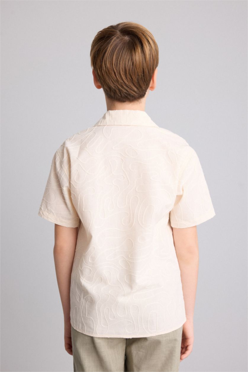 Young Boys - Teen Boys Beige Regular Fit Short Sleeve Shirt
