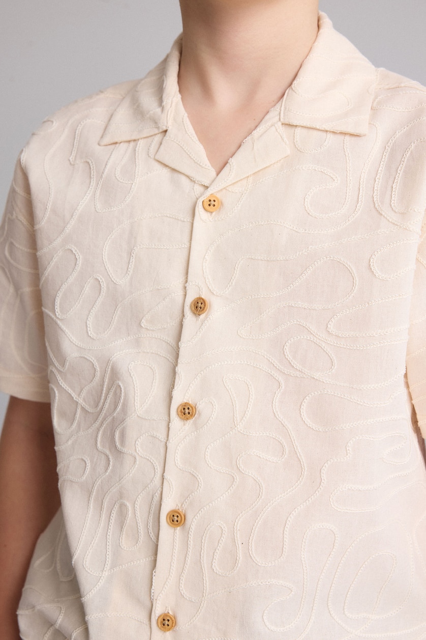 Young Boys - Teen Boys Beige Regular Fit Short Sleeve Shirt