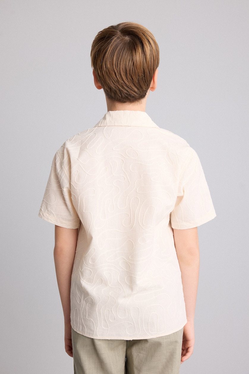 Young Boys - Teen Boys Beige Regular Fit Short Sleeve Shirt