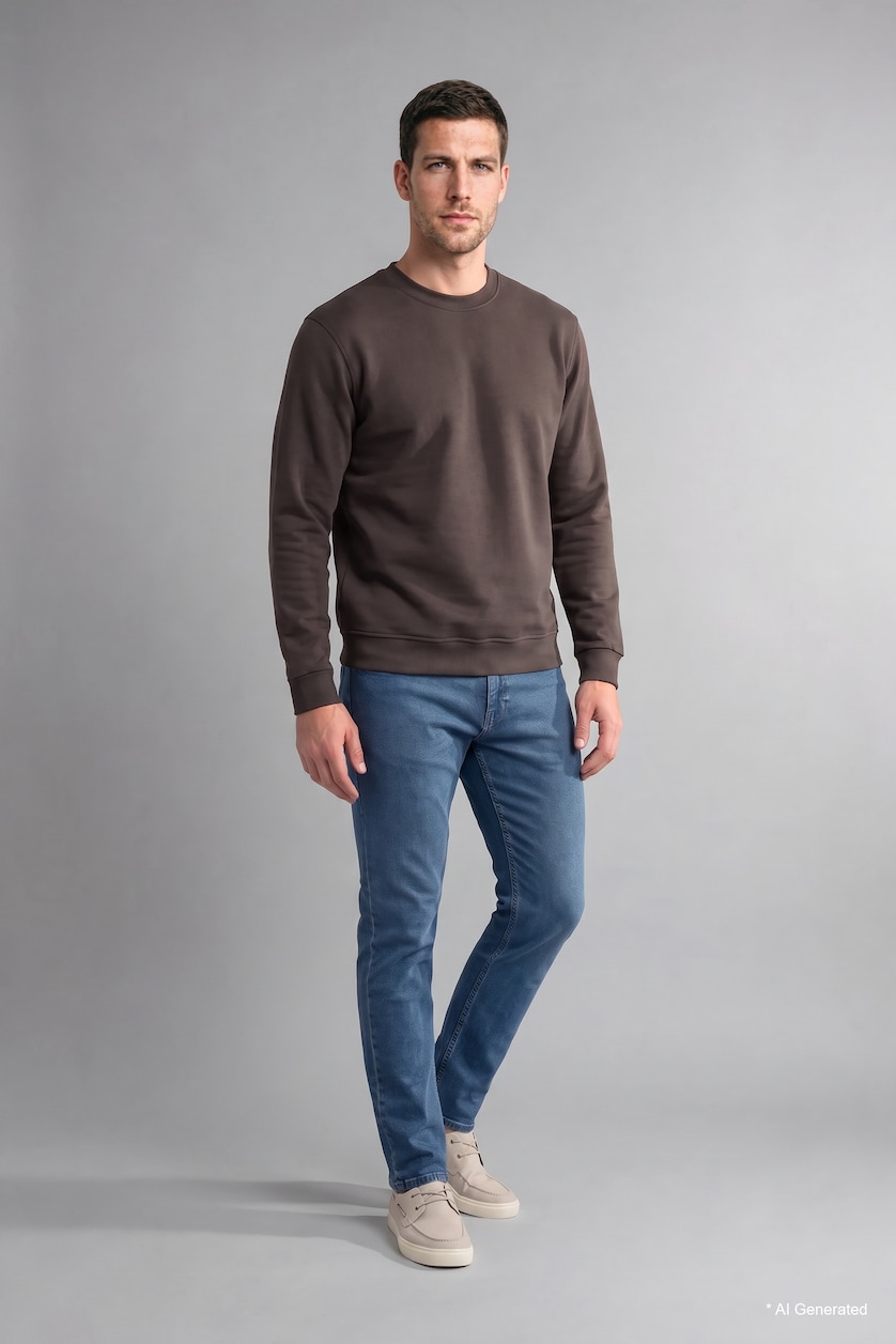 Erkek Antrasit Regular Fıt Basic Sweatshırt