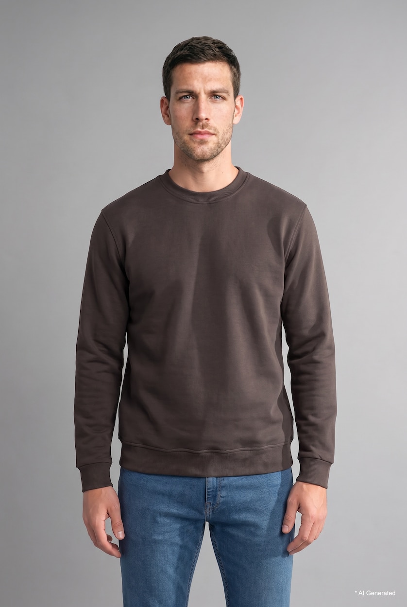 Erkek Antrasit Regular Fıt Basic Sweatshırt