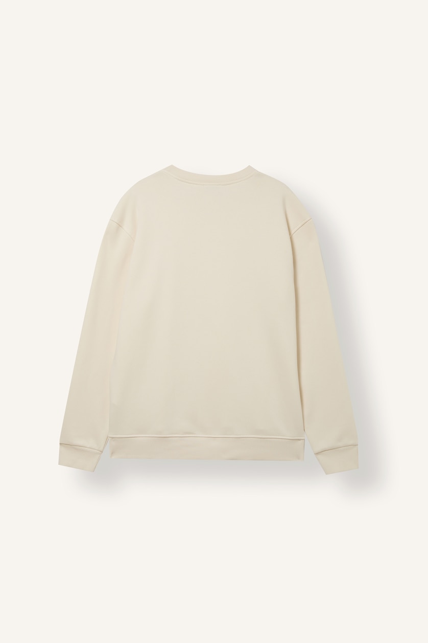 Men Ecru Regular Fit Basic Sweatshirt