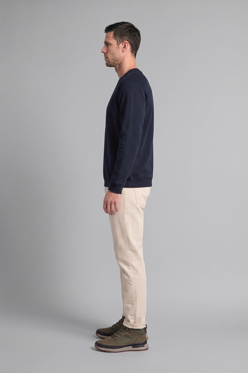 Erkek Lacivert Regular Fıt Basic Sweatshırt