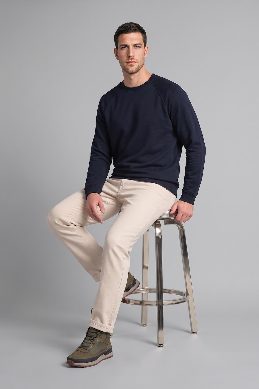 Erkek Lacivert Regular Fıt Basic Sweatshırt
