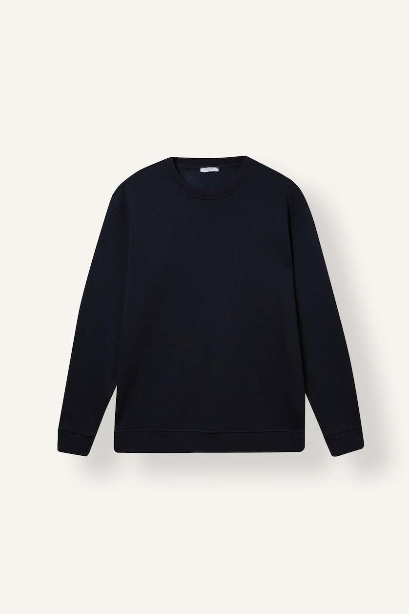Erkek Lacivert Regular Fıt Basic Sweatshırt