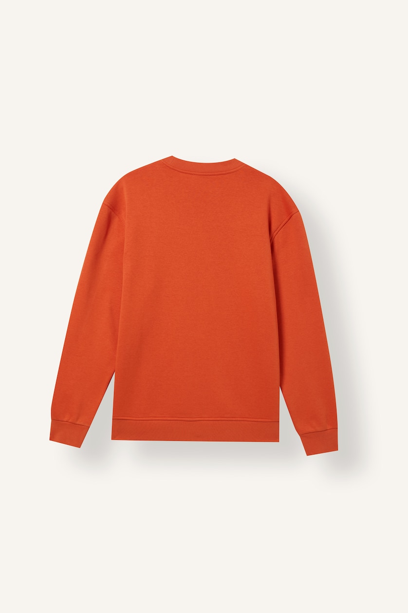 Erkek Turuncu Regular Fıt Basic Sweatshırt