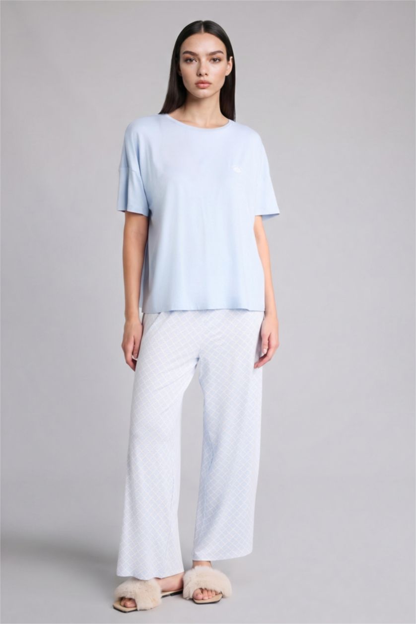 Kadın Açık Mavi Regular Fıt 2'li Takım