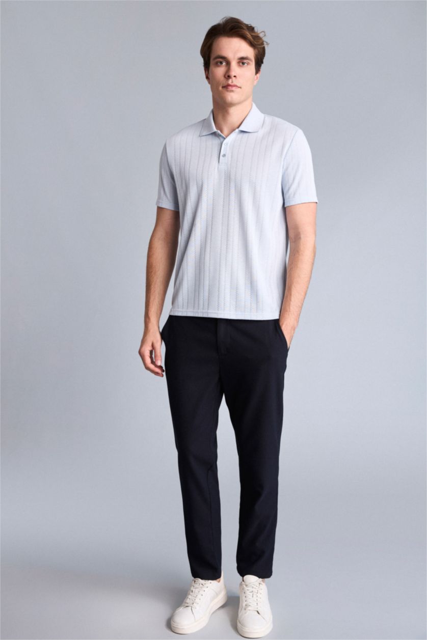 Erkek Açık Mavi Regular Fit Polo Tişört