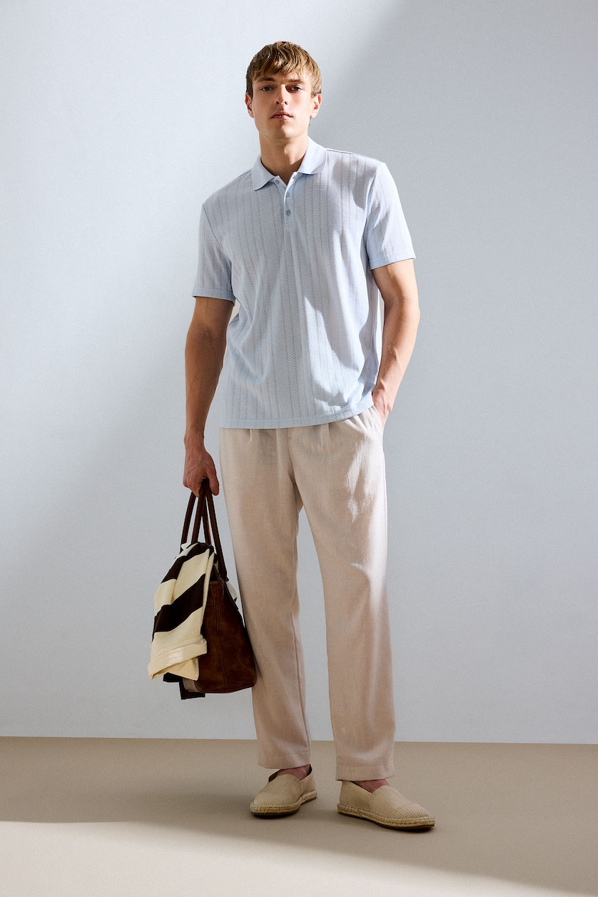 Erkek Açık Mavi Regular Fit Polo Tişört