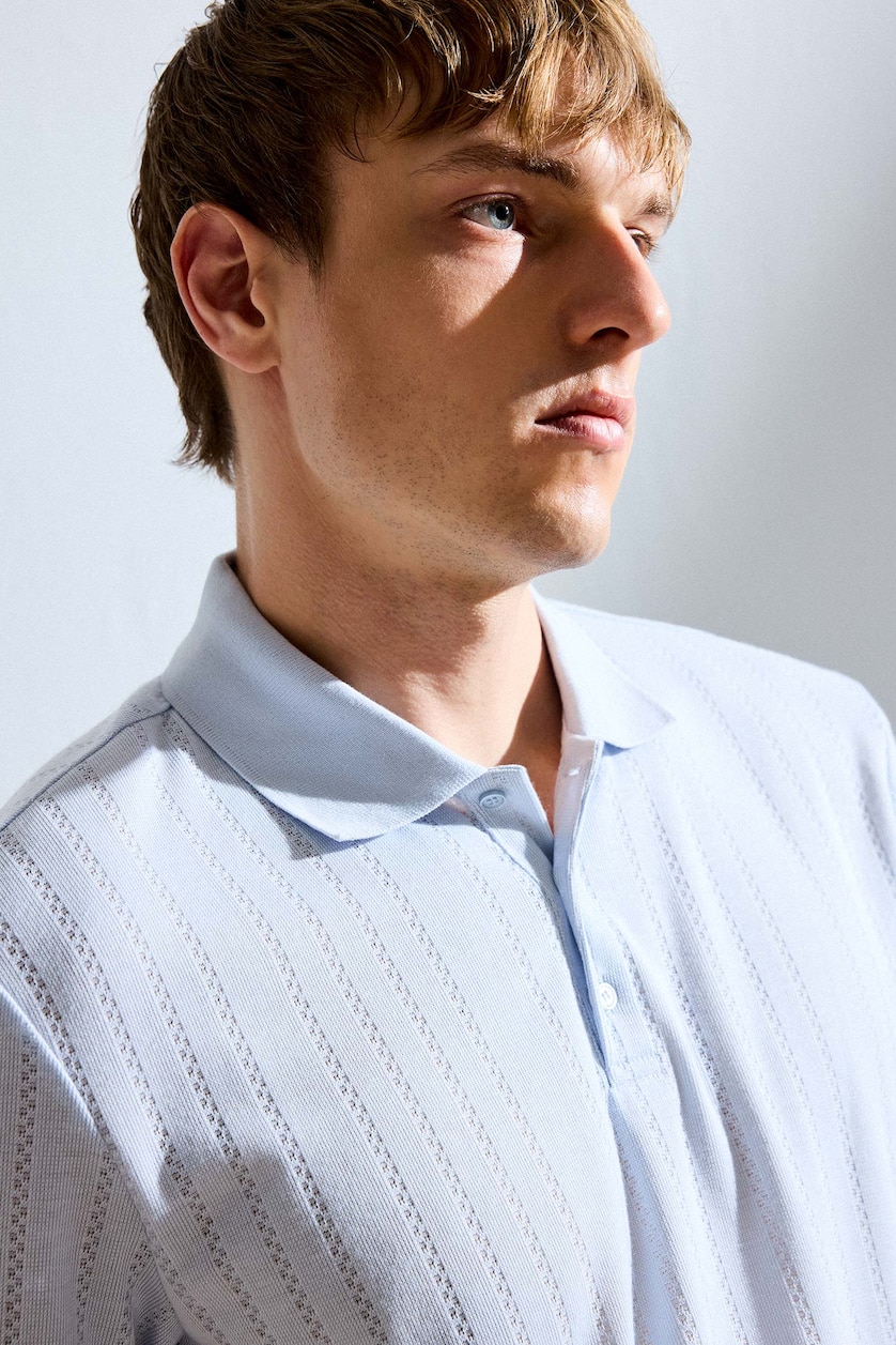 Erkek Açık Mavi Regular Fit Polo Tişört