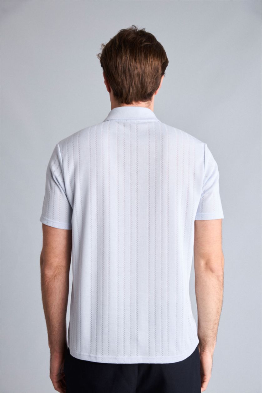 Erkek Açık Mavi Regular Fit Polo Tişört