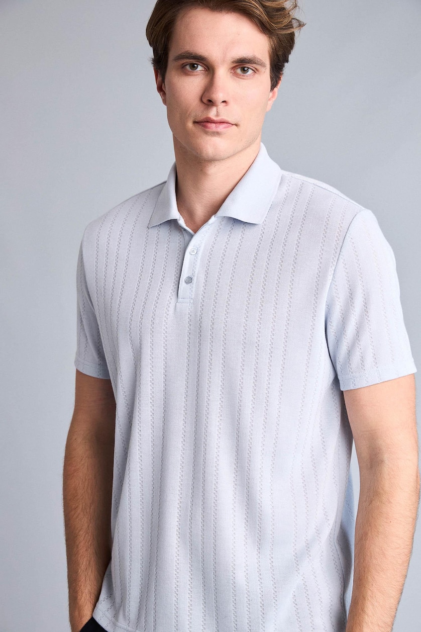 Erkek Açık Mavi Regular Fit Polo Tişört
