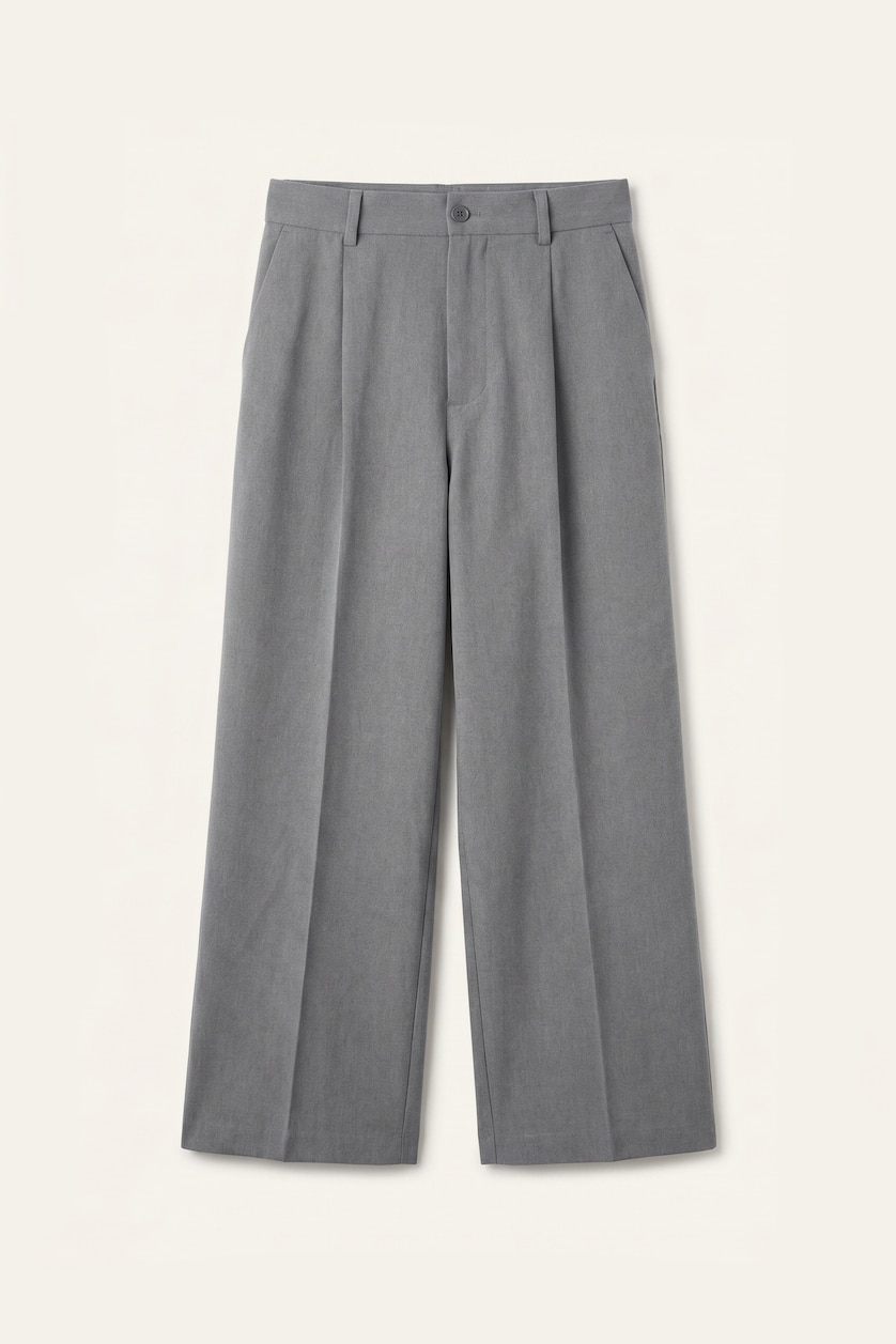 Ерлер Сұр Меланж Wide Leg шалбар