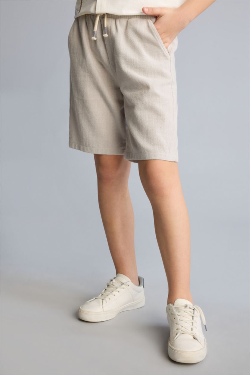 Erkek Çocuk - Genç Erkek Açık Gri Regular Fıt Şort 