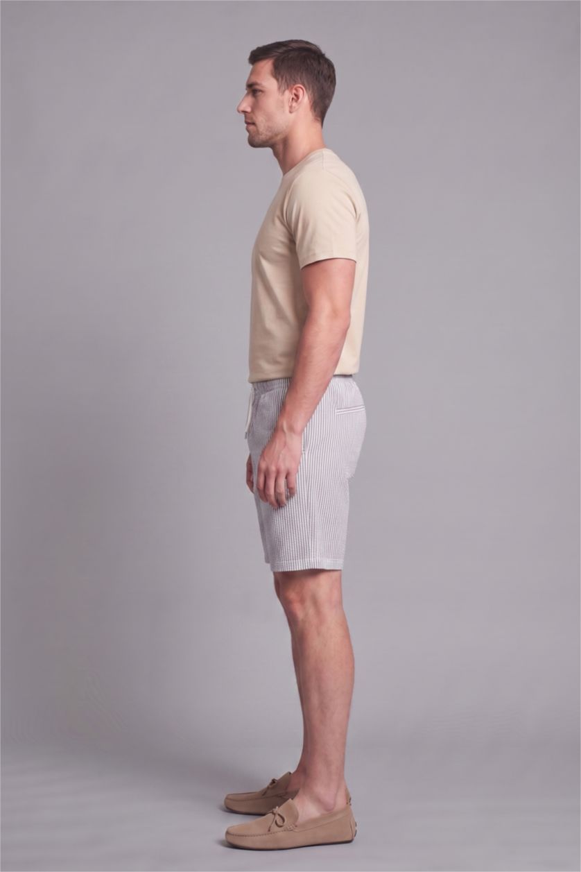 Man Beige Regular Fit Crinkle
