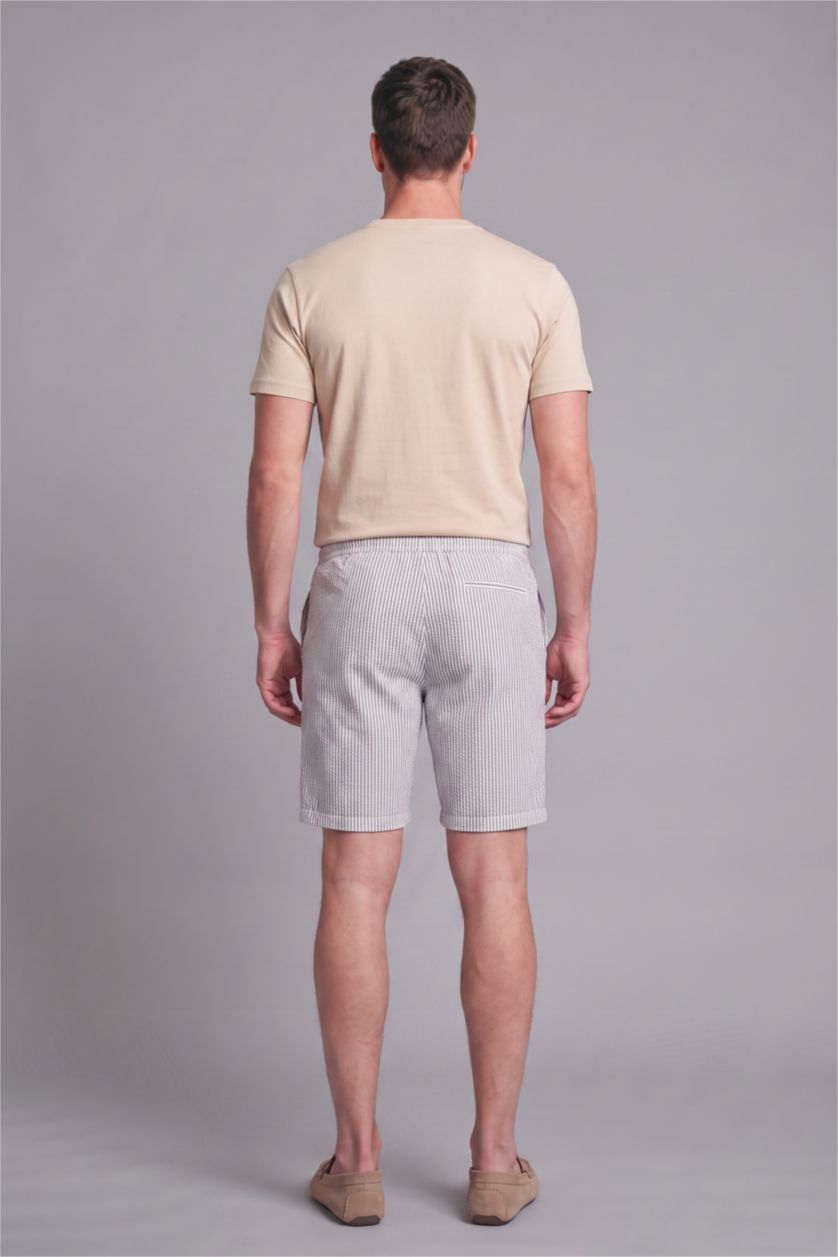 Man Beige Regular Fit Crinkle