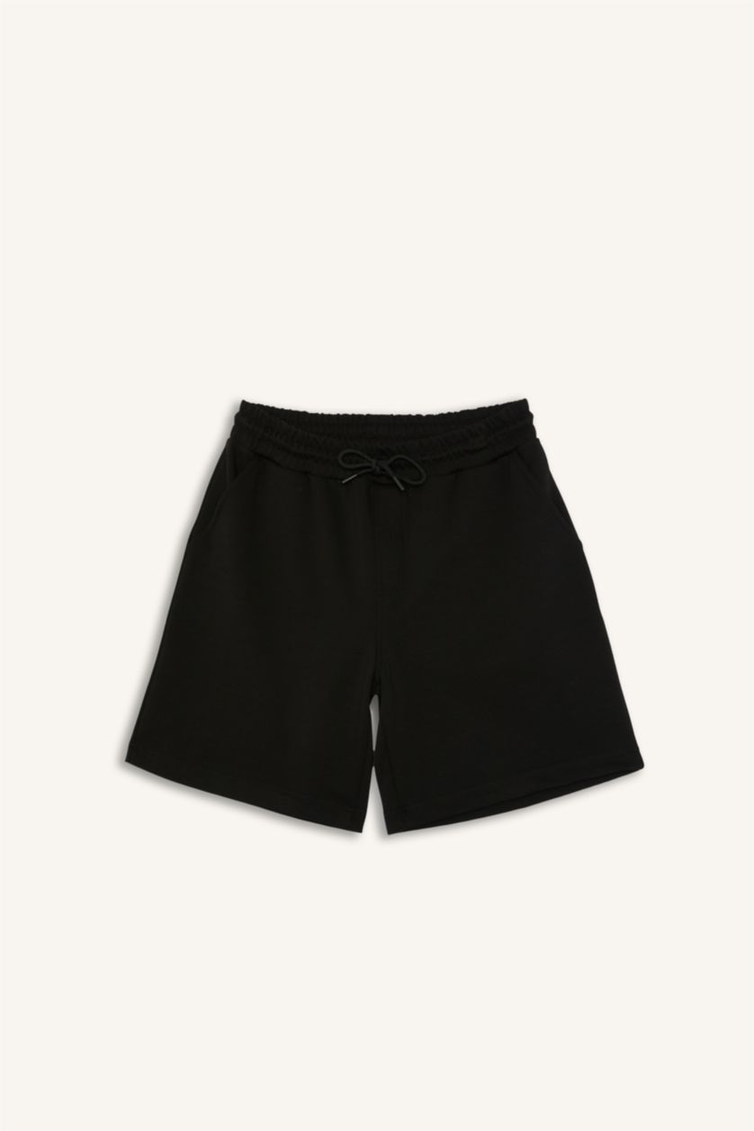 Erkek Siyah Regular Fit Şort