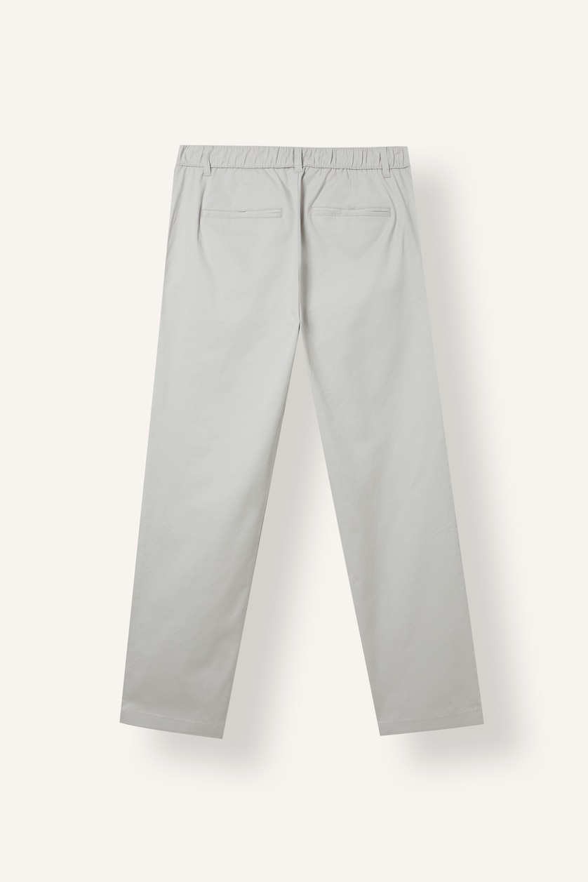 Men Light Grey Regular Fit Straight Leg Normal Waist Trousers