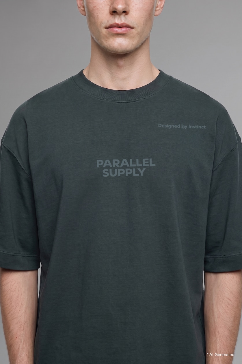 Men Dark Green Loose Fit Short Sleeve T-Shirt