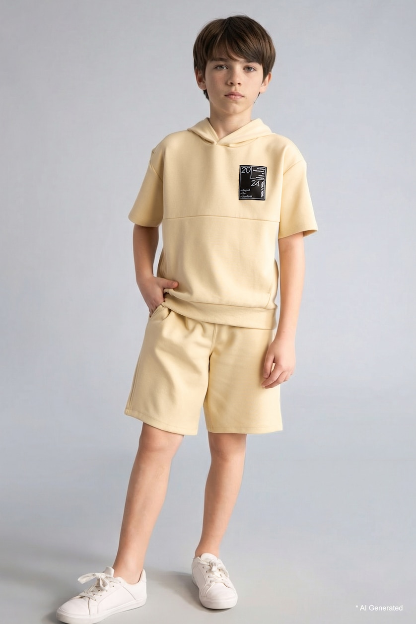 GARÇONS Beige Ensemble Short et T-shirt pour garçon