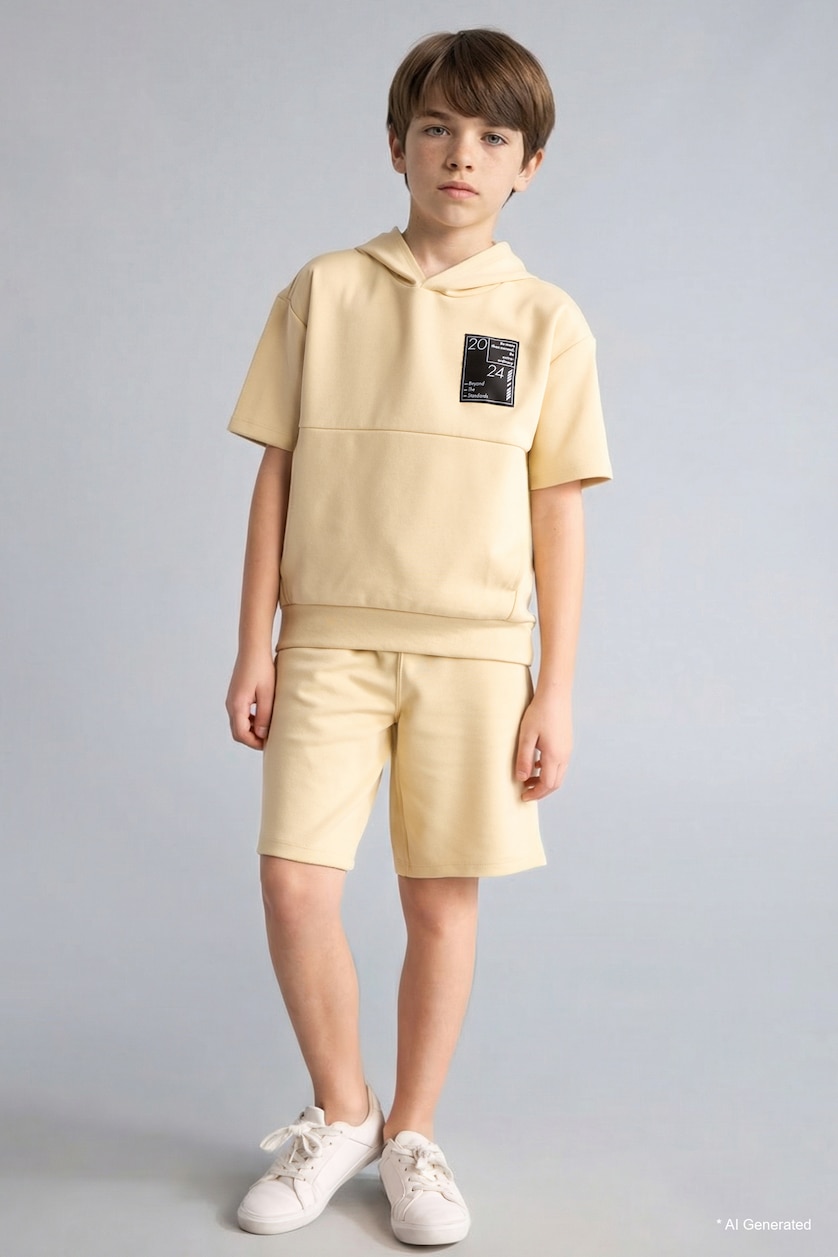 GARÇONS Beige Ensemble Short et T-shirt pour garçon