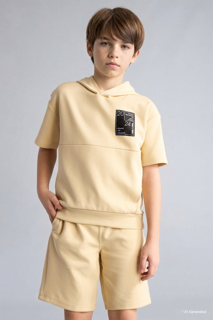 GARÇONS Beige Ensemble Short et T-shirt pour garçon