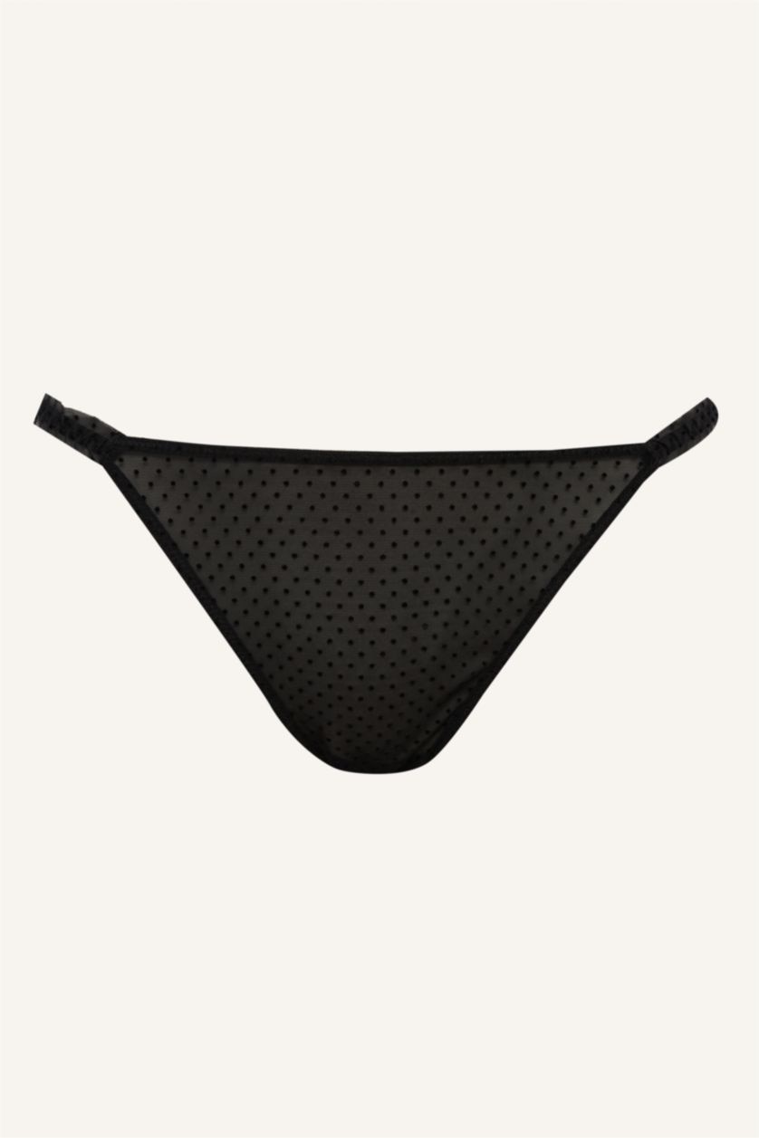 Kadın Siyah Tül Slip Külot