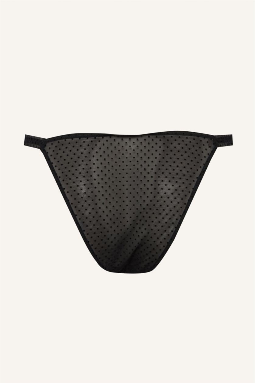 Kadın Siyah Tül Slip Külot
