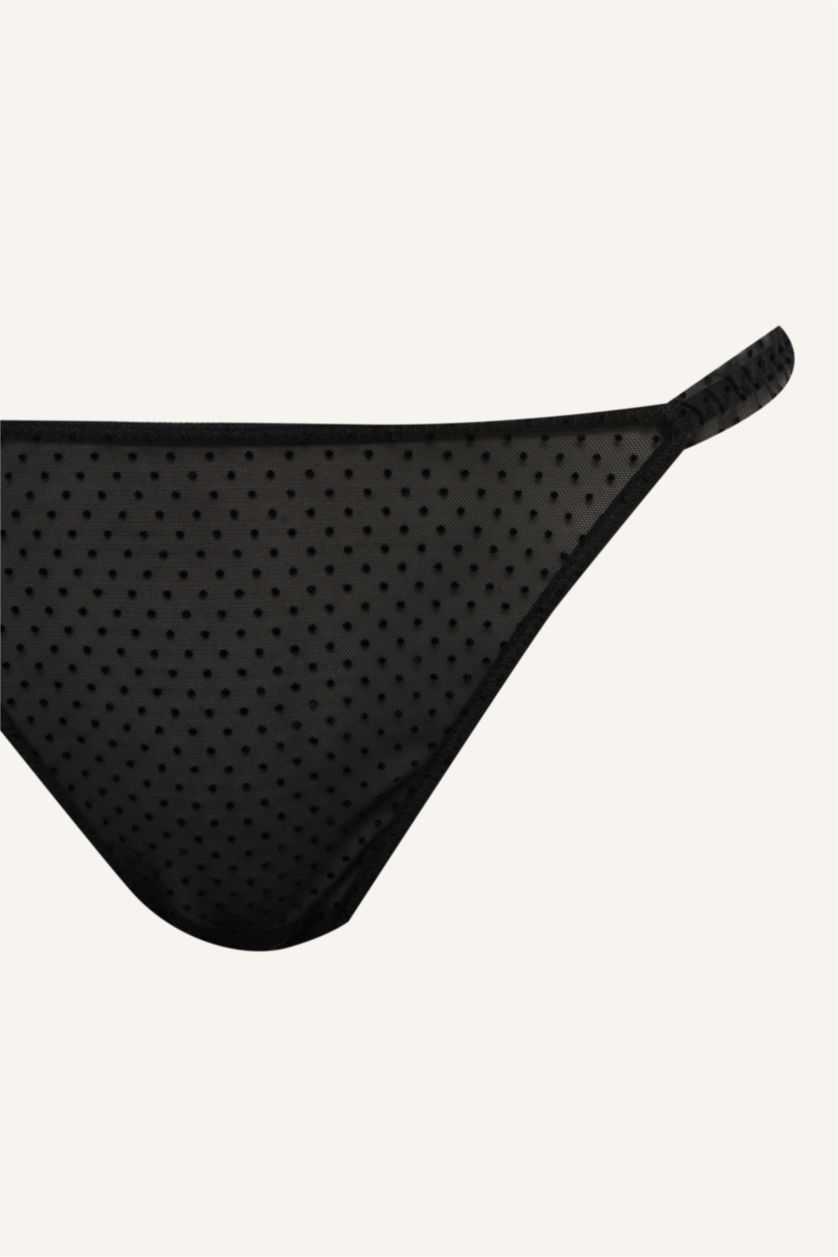 Kadın Siyah Tül Slip Külot