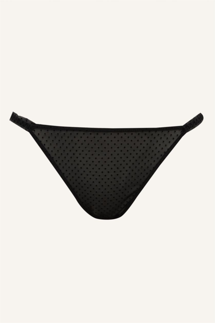 Kadın Siyah Tül Slip Külot