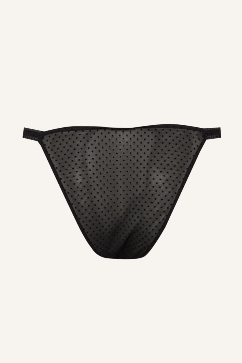 Kadın Siyah Tül Slip Külot