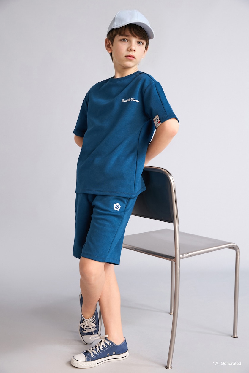 GARÇONS Indigo Ensemble Short et T-shirt pour garçon