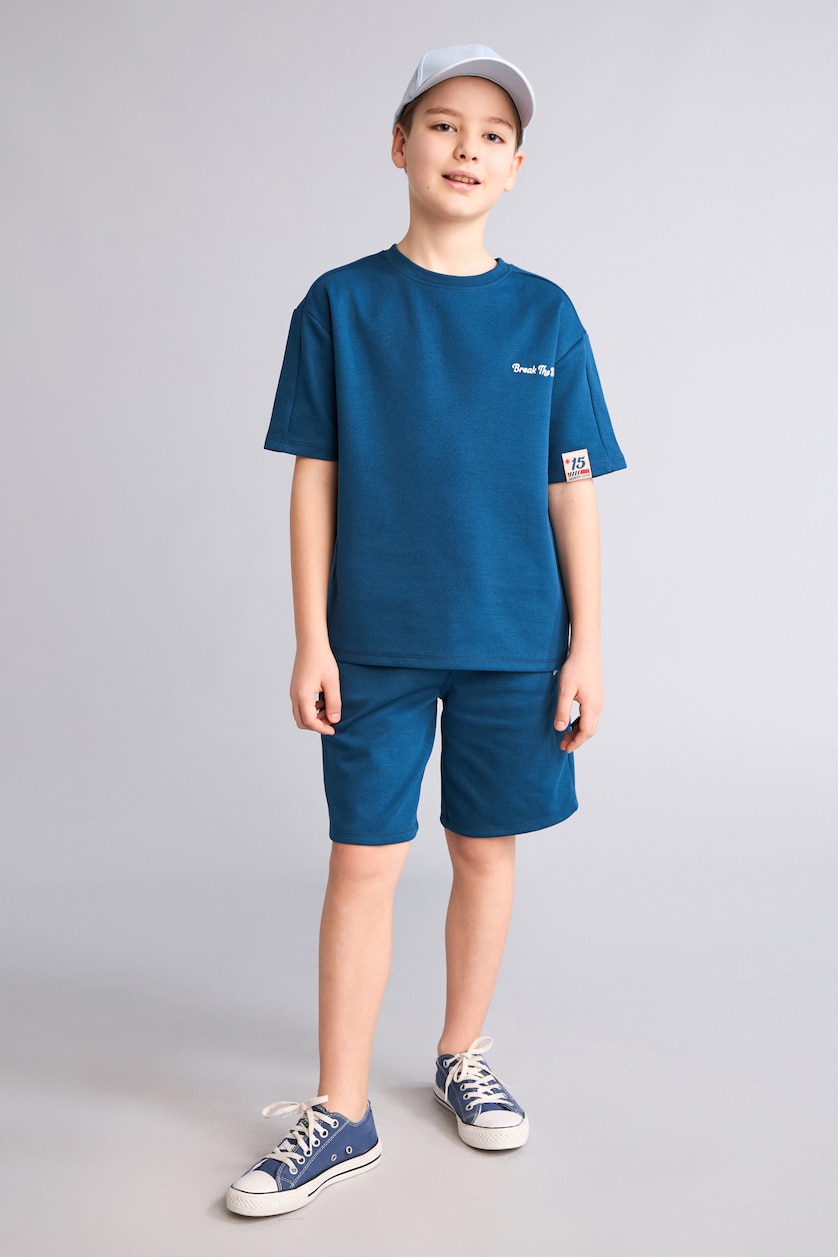 BOYS & TEENS Indigo Oversize T-shirt Shorts Set 2 Piece Set
