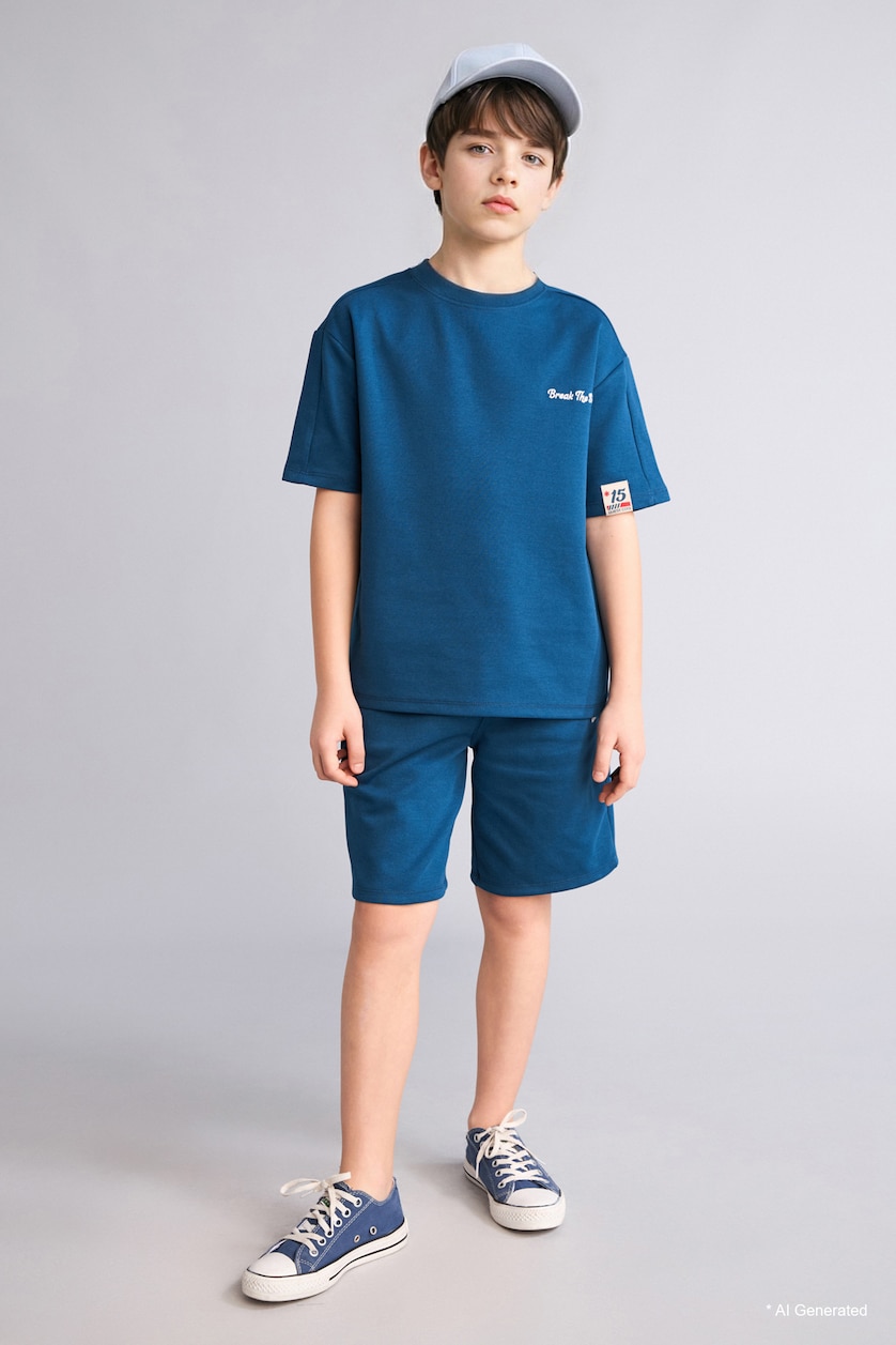 GARÇONS Indigo Ensemble Short et T-shirt pour garçon