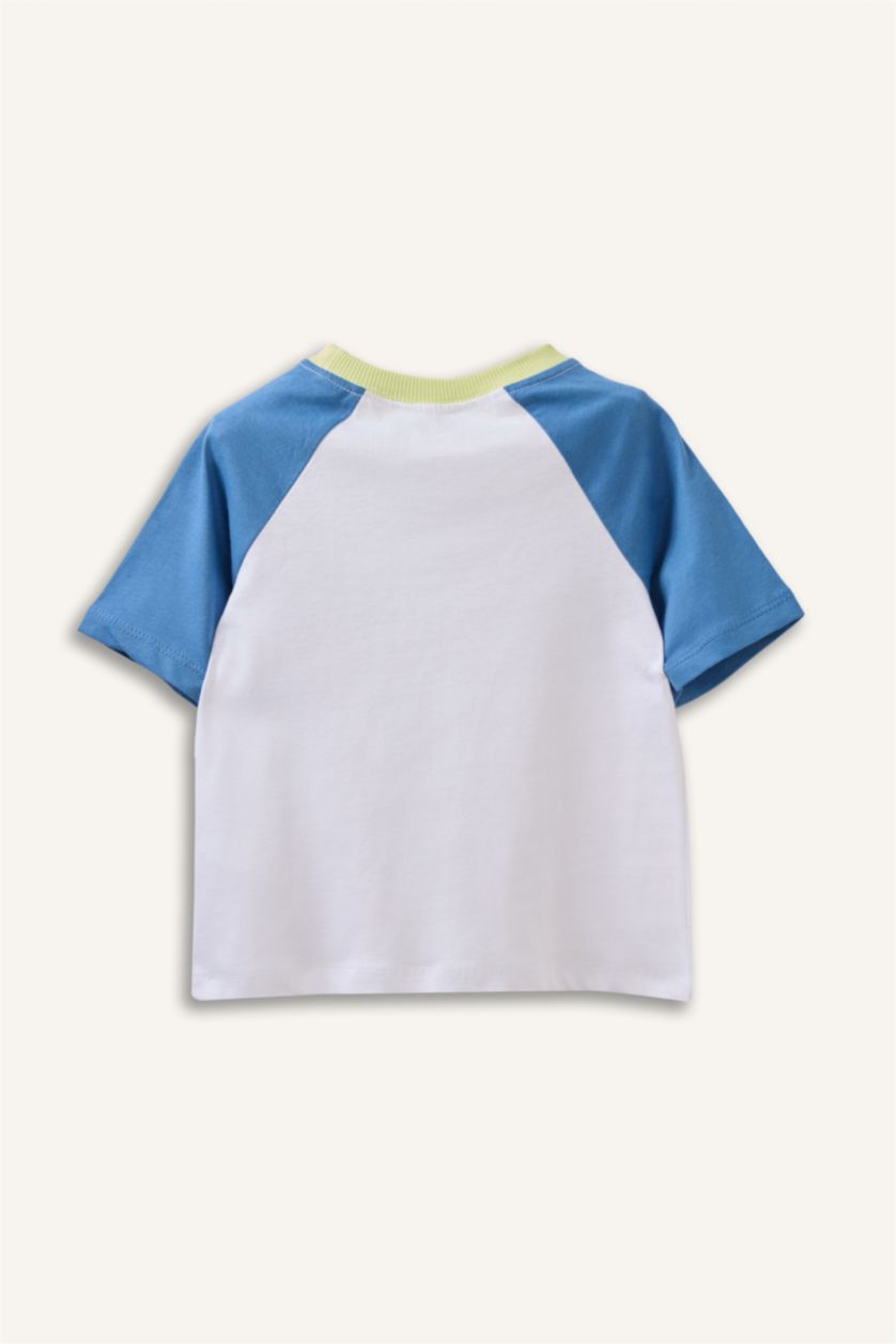 Erkek Bebek Beyaz Overshırt Fıt Slogan Baskılı Kısa Kollu Tişört Erkek Bebek