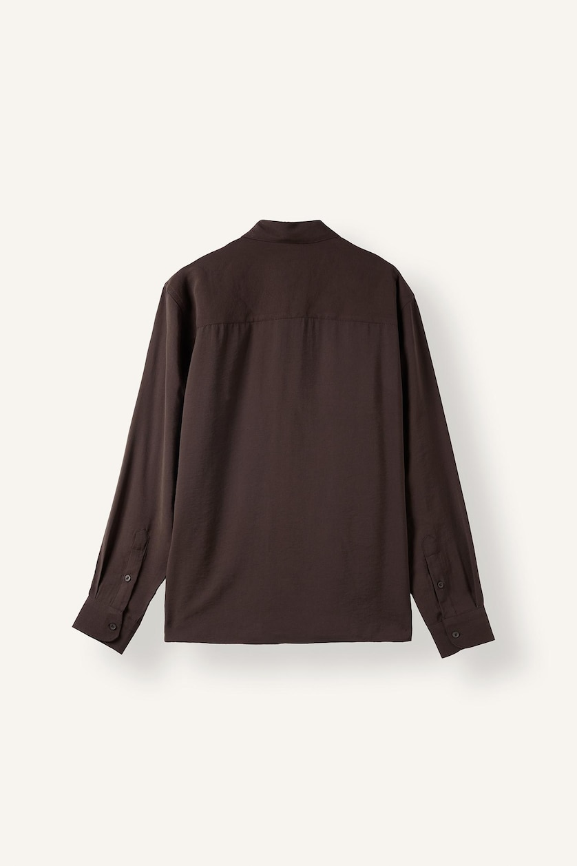 HOMME Marron Chemise à manches longues en modal Coupe régulière