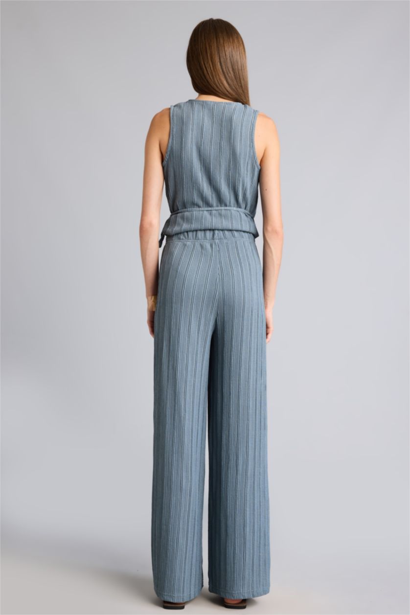 WOMAN Light Indigo Wide Leg Crinkle Trousers