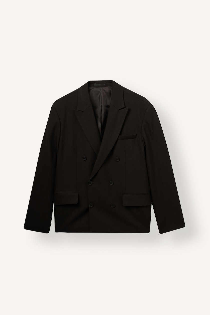 Erkek Koyu Kahve Regular Fit Kruvaze Blazer