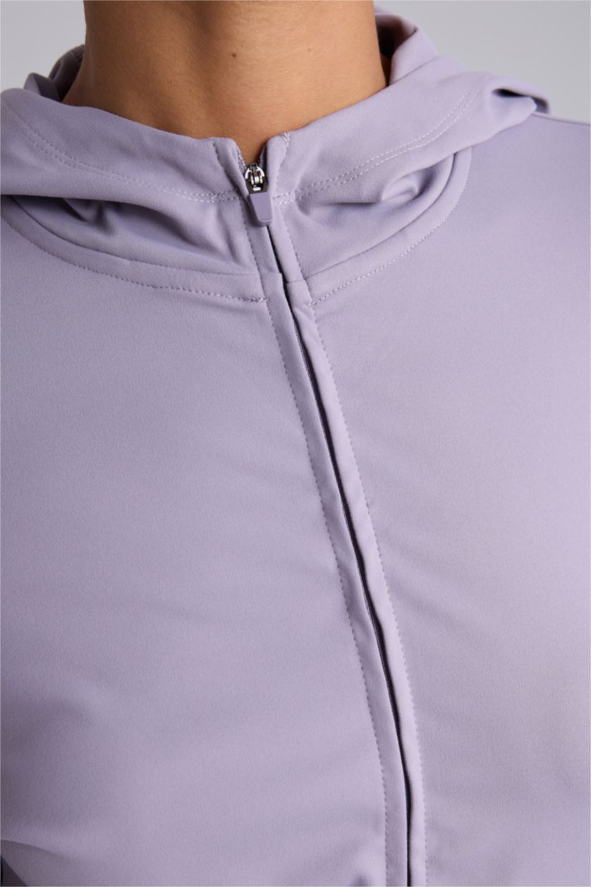 Kadın Açık Mor Slim Fit Sporcu Hırka