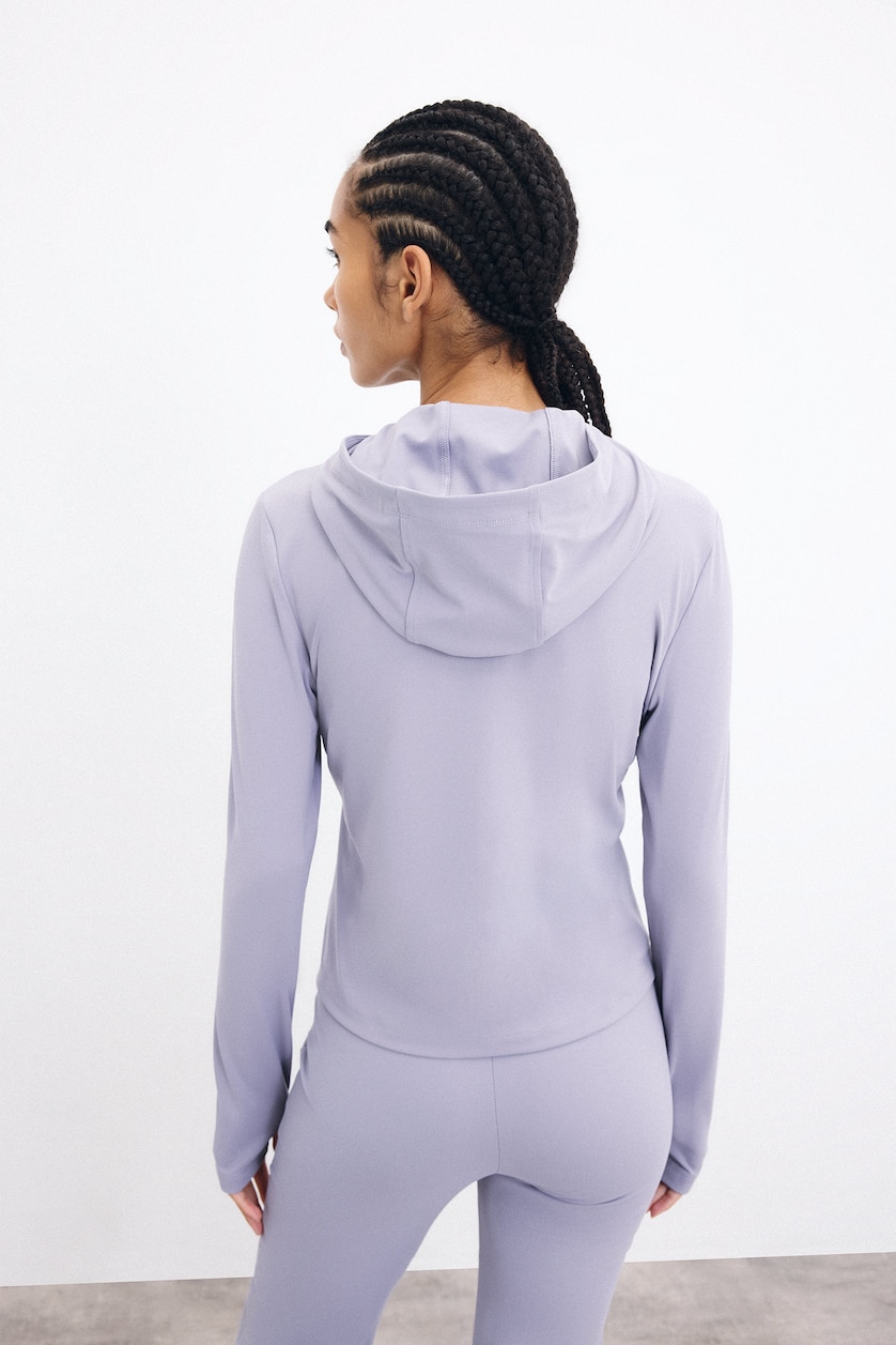 Kadın Açık Mor Sıcak Tutan Slim Fit Sporcu Hırka