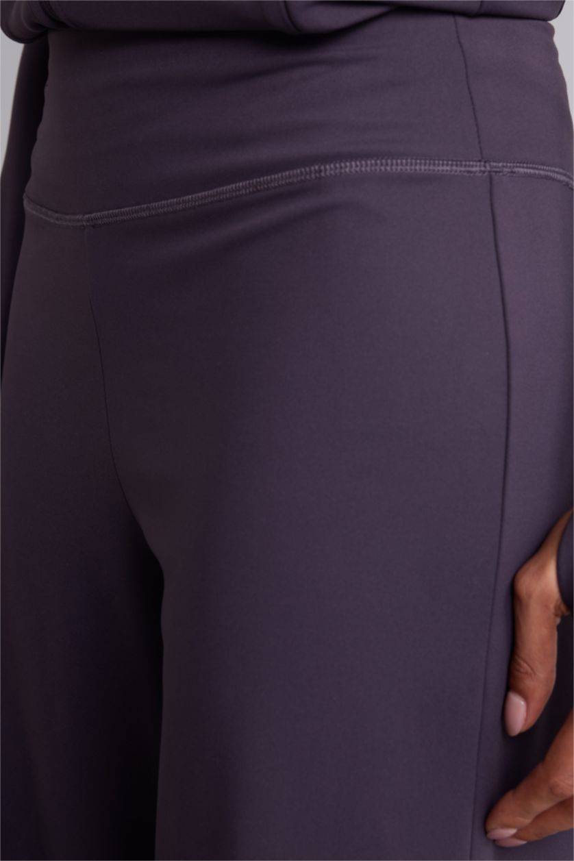 Women Dark Purple Wide Leg Trousers